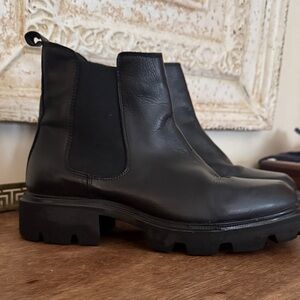 Miz Mooz Black Leather Ankle Boots